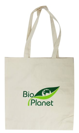 Torba Na Zakupy Z Dnem I Bokami (Bawełniana) Z Logo Bio Planet TORBY NA ZAKUPY
