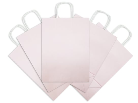 Torba papierowa, średnia, różowa, 5 sztuk Allbag