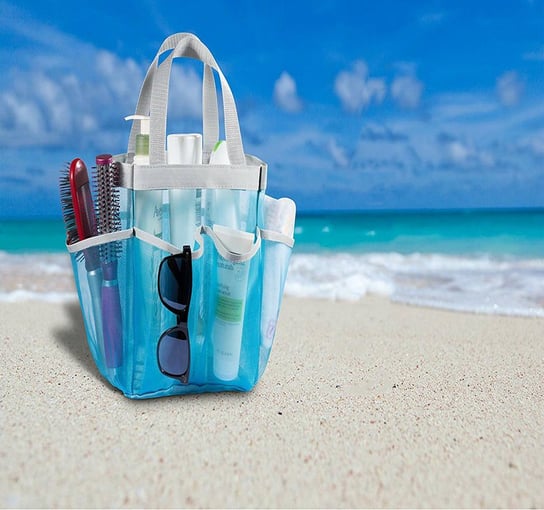 Torba plażowa siatka na plażę na zabawki - niebieska Hedo
