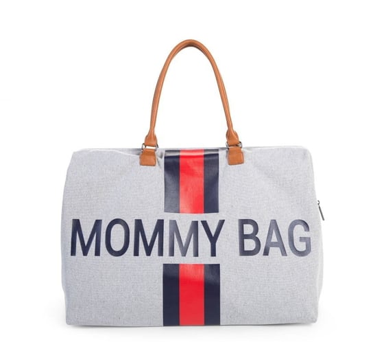 Torba Podróżna Mommy Bag Szara Paski Granatowo-Czerwone Childhome Childhome