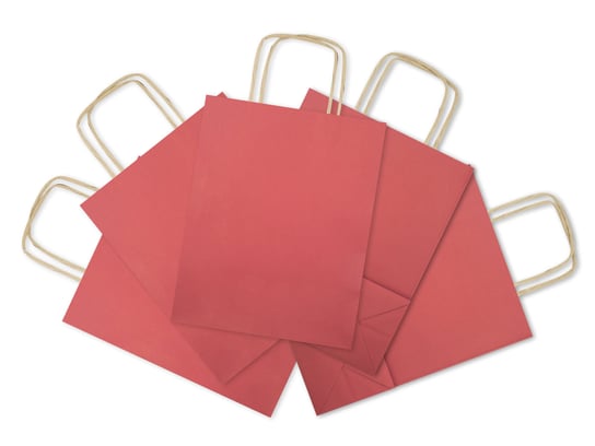 Torba prezentowa, papierowa, czerwona, 5 sztuk Allbag