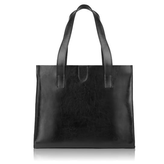 TORBA SHOPPER DAMSKA NA RAMIĘ SKÓRZANA CZARNA PAOLO PERUZZI Z-56-BL Paolo Peruzzi