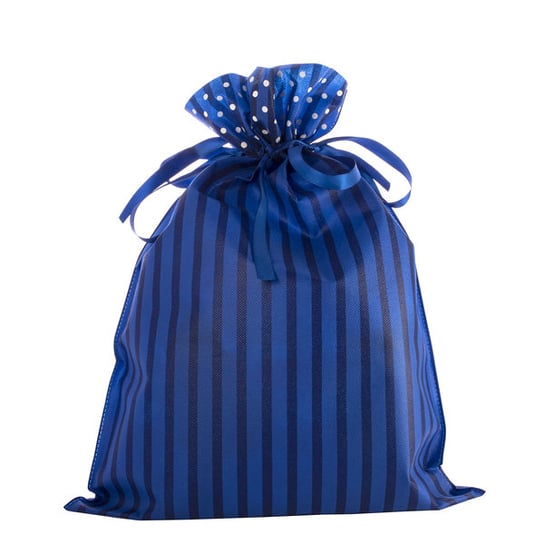 Torba worek prezentowy niebieski w pasy - XL PaKaDo