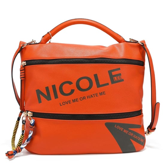 Torebka duża pojemna lekka pomarańczowa Nicole Lee Nicole Lee