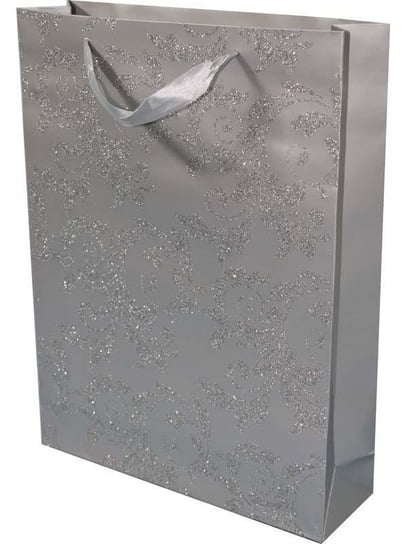 Torebka papierowa, srebrna, 40x30x9 cm Pigmejka