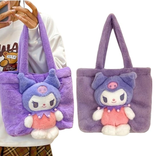 Torebka Pluszowa Kuromi Sanrio Z POSTACIĄ TORBA NA RAMIĘ MIĘKKA LEKKA STYL KRAK.JET