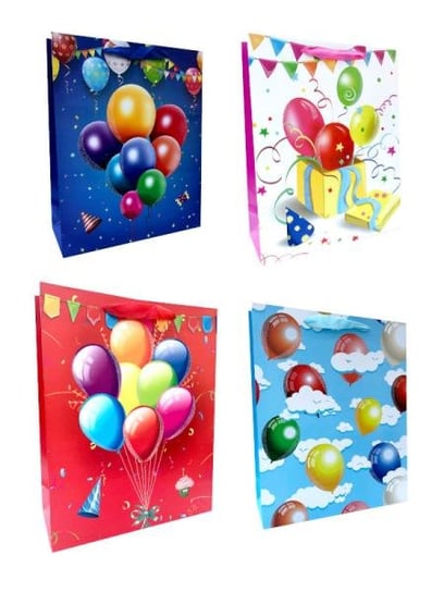 Torebka prezentowa urodzinowa, balony 1010A 31x42x12cm p12, cena za 1szt JU-PITER