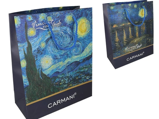 Torebka prezentowa, V. Van Gogh - Taras Kawiarni w Nocy + Gwiaźzista Noc, duża Carmani