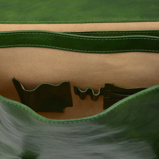 Torebka skórzana c308 zielony TMC Naturalleather