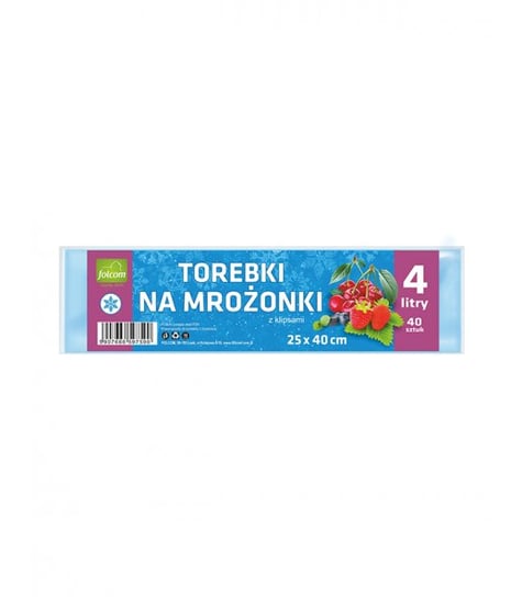 Torebki Na Mrożonki Z Klipsami 4 Litry 25X40 40 Sztuk Inny producent