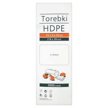 Torebki spożywcze 10x4x30 18x30cm 1000 sztuk HDPE hdpe