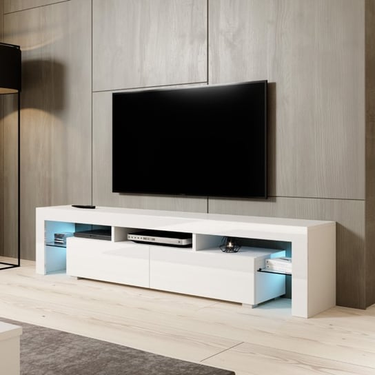 Toronto szafka RTV 200 cm, biała High Glossy Furniture
