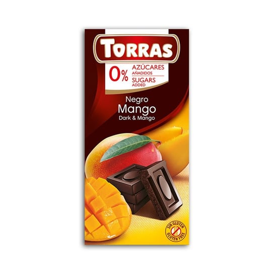 Torras, Czekolada Gorzka z Mango Bez Dodatku Cukru, 75 g Torras