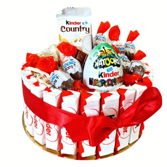 Tort Ze Słodyczy Kinder W Kształcie Koła Prezent Na Urodziny 15 Cm Tasteline
