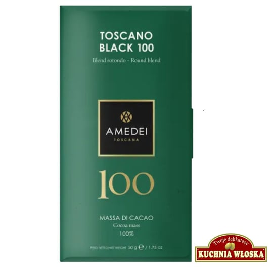 Toscano Black 100 - ciemna czekolada 100% kakao 50g / Amedei Inna marka