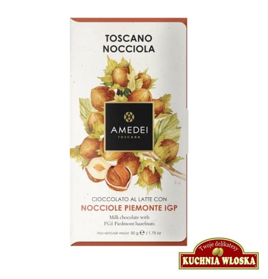 Toscano Nocciola - Czekolada mleczna z orzechami laskowymi, 50g Amedei Inna marka