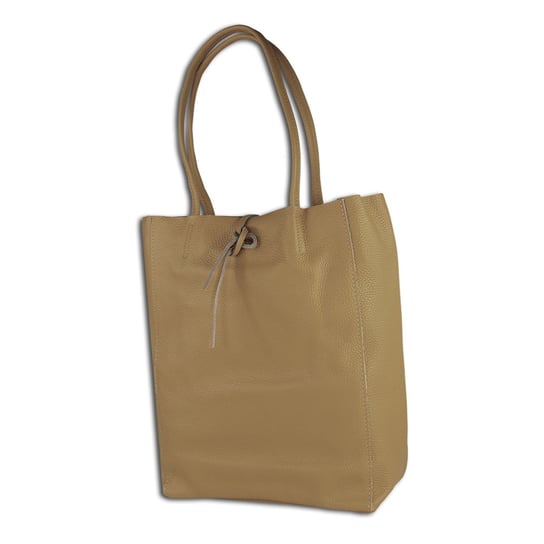 Toscanto Handbags Shopper, torba na ramię brązowa, beżowa skóra OTT112SC Toscanto