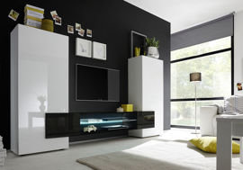 Totality High Glossy Furniture, meblościanka, biały, czarny High Glossy Furniture