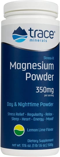 Trace Minerals, Stress-X Magnesium Powder - smak cytrynowo-limonkowy, 500g Inna marka