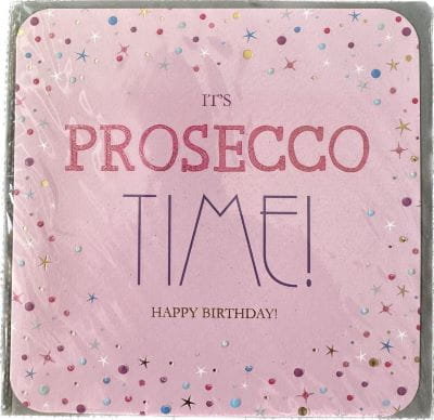 Tracksld- Kartka urodzinowa 'It's Prosecco Time! Happy Birthday!' różowa Inna marka