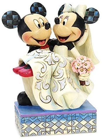 Tradycje Disneya Figurka ślubna Miki i Minnie, drewniana, wielokolorowa, wysokość 17 cm Inna marka