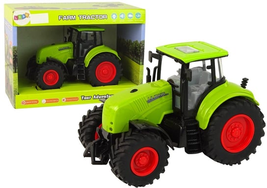 Traktor Maszyna Rolnicza Zielony Ciągnik Dźwięk Światła Lean Toys