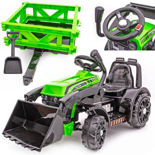 Traktor Na Akumulator Dla Dzieci Z Przyczepą Łyżka Joy4Kids