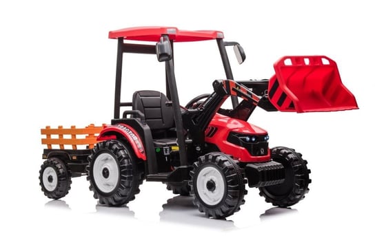 Traktor Na Akumulator Z Przyczepą Hercules Czerwony 24V Lean Toys