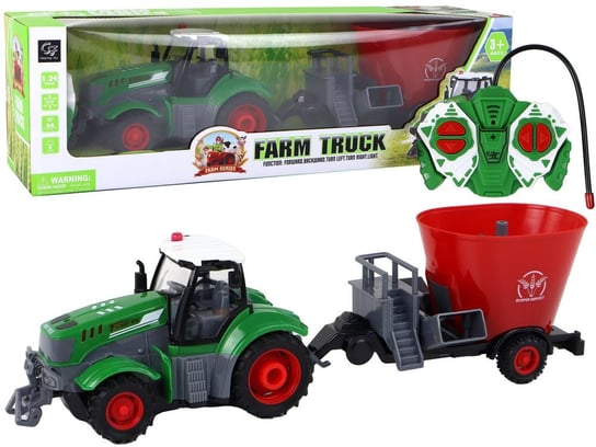 Traktor Rc Zdalnie Sterowany Przyczepa Do Żniw Efekty Świetlne Lean Toys
