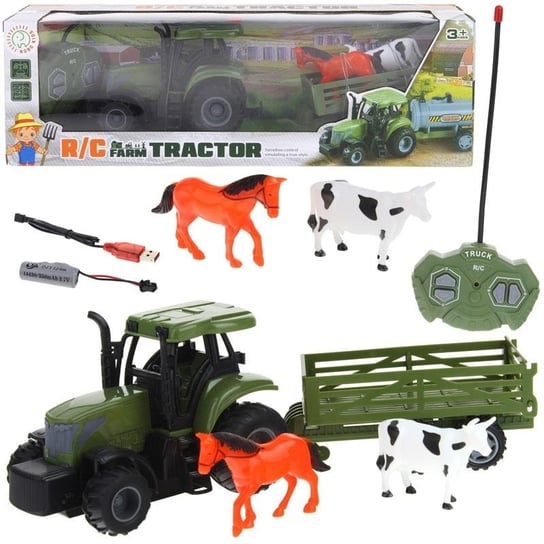 Traktor Rolniczy Zdalnie Sterowany RC z Przyczepą + Zwierzęta Nobo Kids