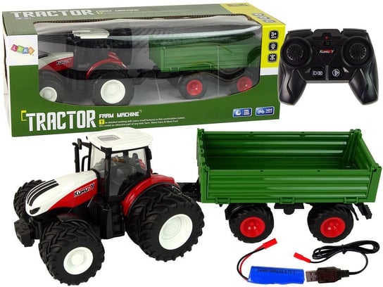 Traktor Sterowany Na Pilot 2.4G Ciągnik Przyczepa Lean Toys