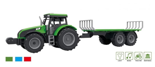 Traktor z dźwiękiem i światłem oraz z przyczepą w pudełku - ASKATO ASKATO