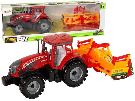 Traktor z Kultywatorem Napęd Frykcyjny Czerwony Import LEANToys Inna marka