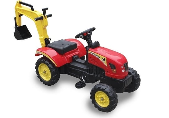 Traktor z Łyżką czerwony Pedały Lean Toys