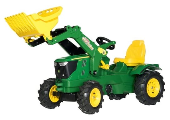 Traktor z napÄ™dem na pedaĹ‚y i Ĺ‚adowaczem John Deere 6210R z koĹ‚ami pneumatycznymi wiek od 3 lat RollyFarmtrac Rolly Toys R61110 Rolly Toys