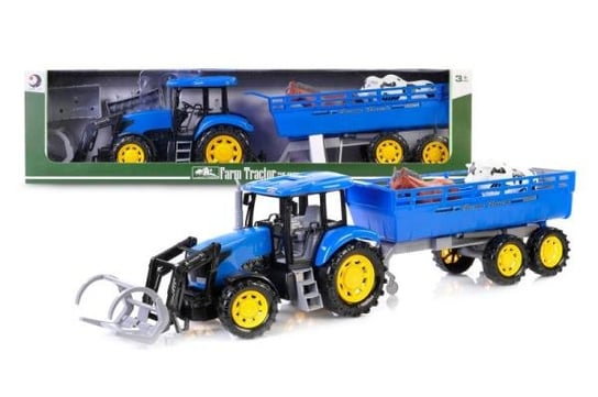 Traktor z przyczepą 79cm niebieski 159664 Artyk