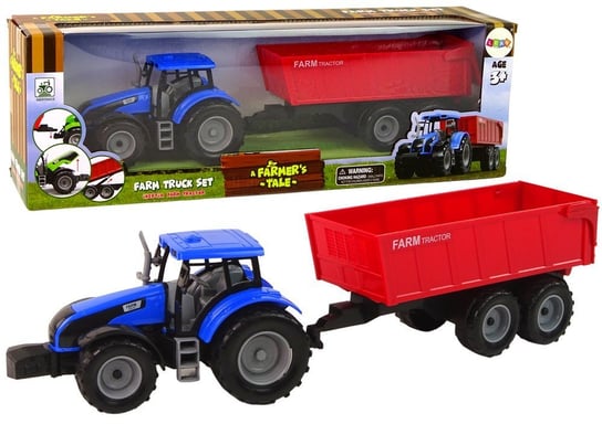 Traktor Z Przyczepą Pojazd Rolniczy Farma Niebieski Inna marka