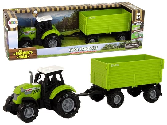 Traktor z Przyczepą Zielony Farma Import LEANToys Inna marka