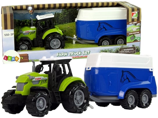 Traktor z Przyczepka Dla Konia Dźwięk Zielony Farma Import LEANToys Inna marka