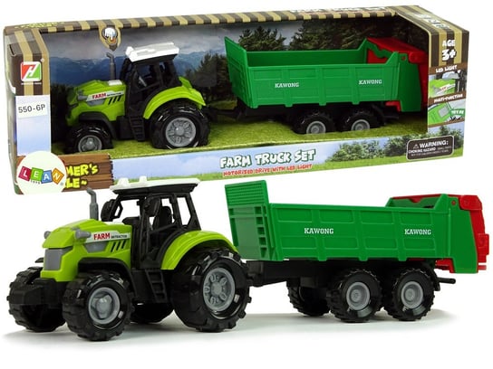 Traktor z Przyczepka Dźwięk Zielony Farma Import LEANToys Inna marka
