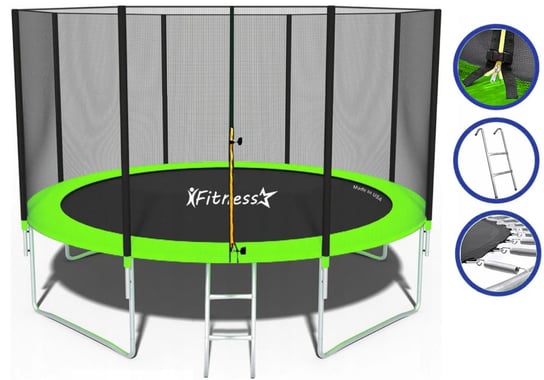 TRAMPOLINA 404CM 13FT GREEN SIATKA+DRABINKA F-STAR Inna marka