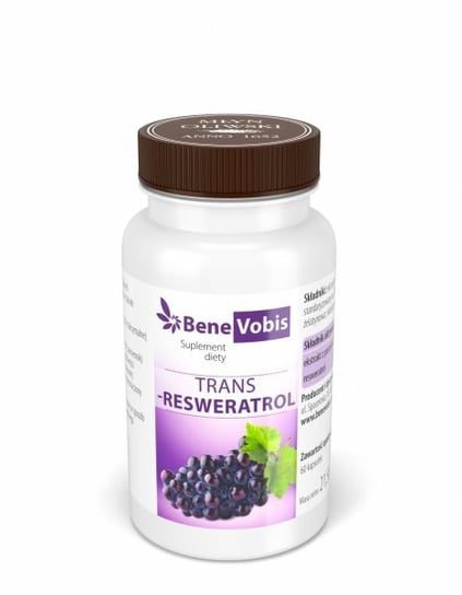 Trans Resweratrol BENE VOBIS, Suplement diety, 60 kaps. Młyn Oliwski