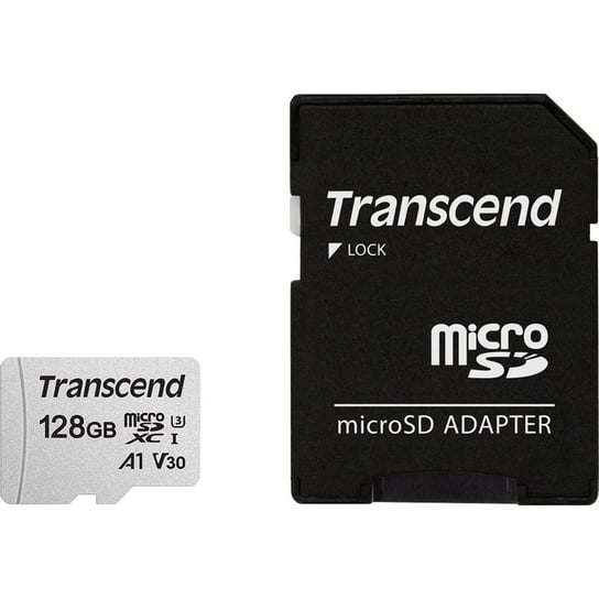 Transcend Memory microSDXC - Karta pamięci 128 GB A1 V30 UHS-I U3 95/40 MB/s z adapterem Transcend
