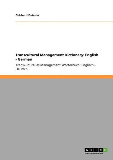Transcultural Management Dictionary Deissler Gebhard
