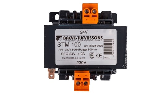 Transformator 1-fazowy STM 100VA 230/24V 16224-9923 BREVE