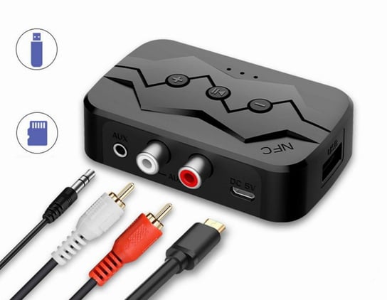 Transmiter Adapter Audio NFC Bluetooth 5.0 Nadajnik odbiornik USB SD TF SwiatKabli