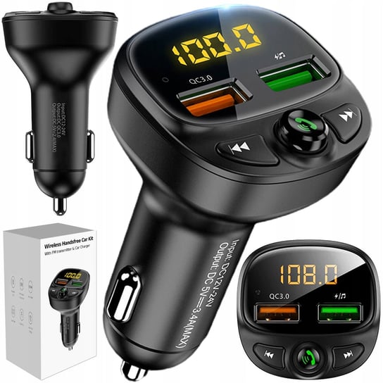Transmiter ładowarka Bluetooth 5.0 2x USB MicroSD MP3 do samochodu auta gniazda zapalniczki NCS