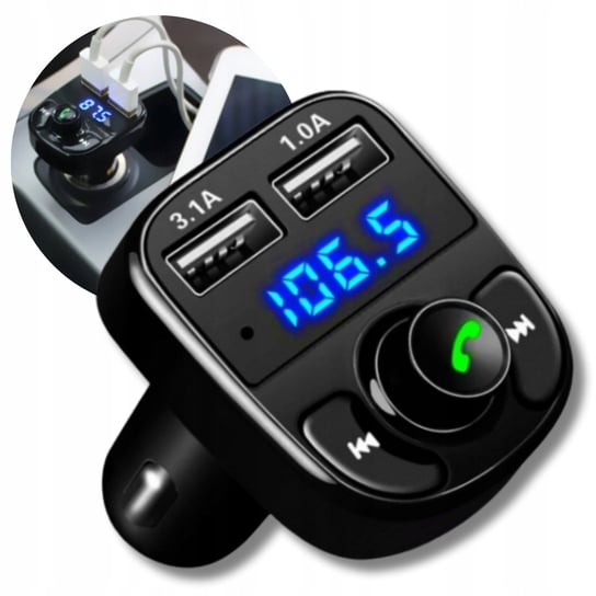 TRANSMITER SAMOCHODOWY BLUETOOTH FM MP3 SD ŁADOWARKA 2x USB WIELOFUNKCYJNY Inna marka