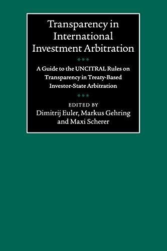 Transparency in International Investment Arbitration Euler Dimitrij