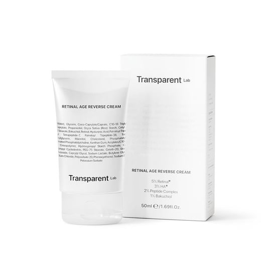 Transparent Lab, Retinal Age Reverse Cream, Przeciwstarzeniowy Krem z Retinalem, 50 ml Transparent Lab